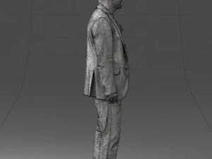 old man in grey jacket 0351 3D Model