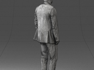 old man in grey jacket 0351 3D Model