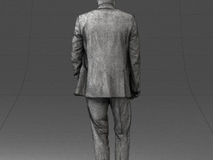 old man in grey jacket 0351 3D Model
