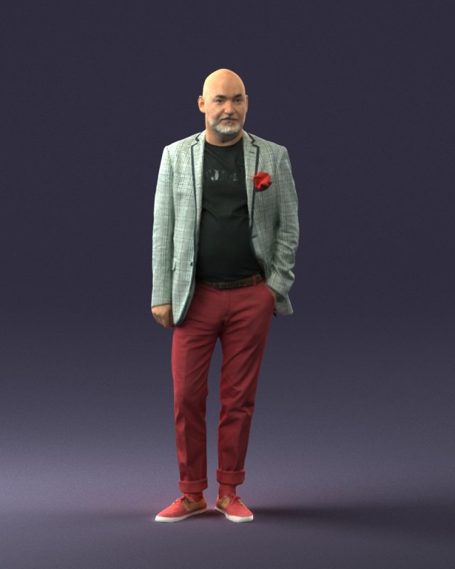 old man in grey jacket 0351 3d print ready Modelo de impresión 3D .c4d .max .obj .3ds .fbx .stl .blend 