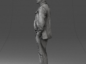 old man in grey jacket 0351 3d print ready Modelo de impresión 3D