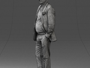 old man in grey jacket 0351 3d print ready Modelo de impresión 3D