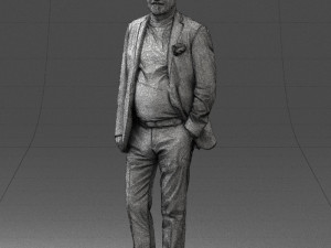 old man in grey jacket 0351 3d print ready Modelo de impresión 3D