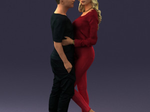 hugging young couple 0359 3D Model
