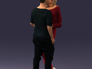 hugging young couple 0359 3D Model