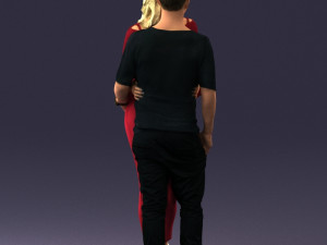 hugging young couple 0359 3D Model