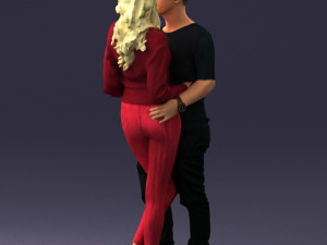 hugging young couple 0359 3D Model