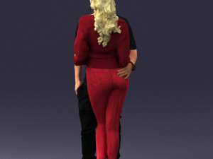 hugging young couple 0359 3D Model