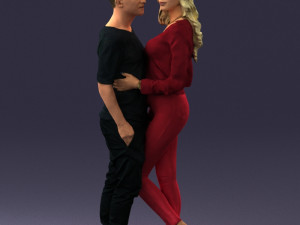 hugging young couple 0359 3D Model