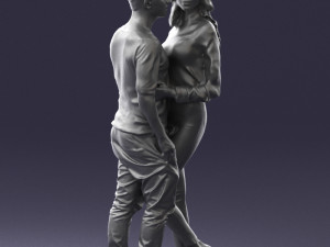hugging young couple 0359 3D Model