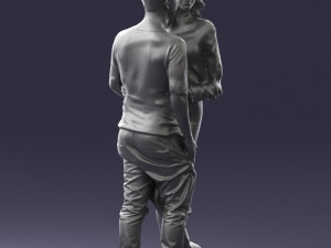 hugging young couple 0359 3D Model