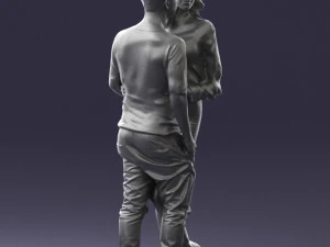 hugging young couple 0359 3D Model