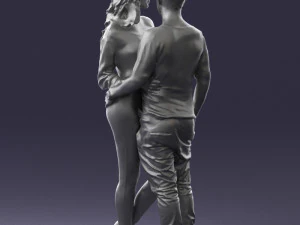 hugging young couple 0359 3D Model