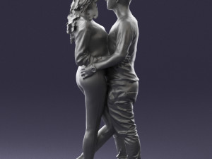 hugging young couple 0359 3D Model