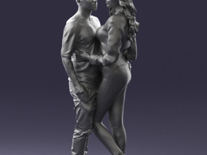 hugging young couple 0359 3D Model