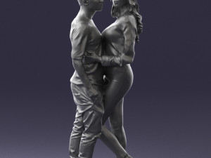 hugging young couple 0359 3D Model