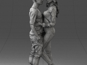 hugging young couple 0359 3D Model