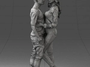hugging young couple 0359 3D Model