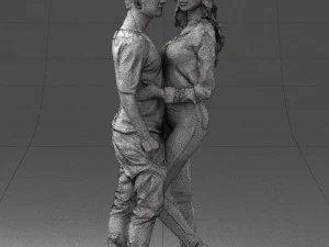 hugging young couple 0359 3D Model