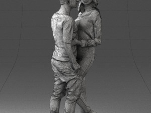 hugging young couple 0359 3D Model