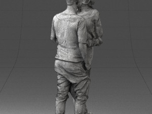 hugging young couple 0359 3D Model