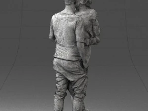hugging young couple 0359 3D Model