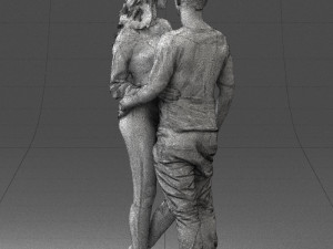 hugging young couple 0359 3D Model