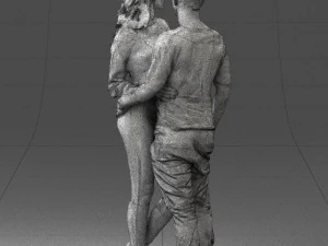 hugging young couple 0359 3D Model