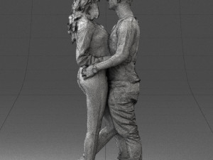 hugging young couple 0359 3D Model