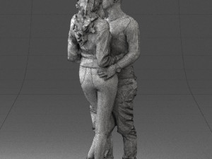 hugging young couple 0359 3D Model