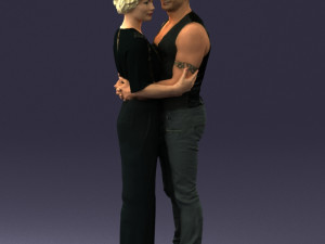 hugging couple in black dress 0354 3d print ready Modèles 3D en vedette