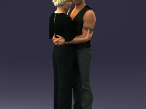 hugging couple in black dress 0354 3d print ready Modèles 3D en vedette