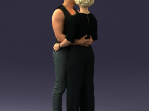 hugging couple in black dress 0354 3d print ready Modèles 3D en vedette