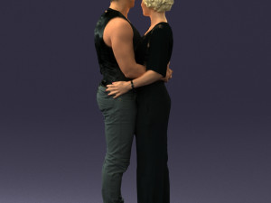 hugging couple in black dress 0354 3d print ready Modèles 3D en vedette