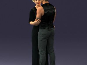 hugging couple in black dress 0354 3d print ready Modèles 3D en vedette