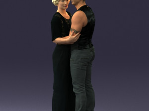 hugging couple in black dress 0354 3d print ready Modèles 3D en vedette