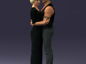 hugging couple in black dress 0354 3d print ready Modèles 3D en vedette