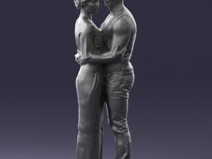 hugging couple in black dress 0354 3d print ready Modèles 3D en vedette