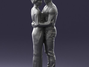 hugging couple in black dress 0354 3d print ready Modèles 3D en vedette