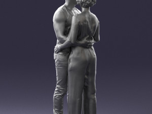 hugging couple in black dress 0354 3d print ready Modèles 3D en vedette