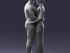 hugging couple in black dress 0354 3d print ready Modèles 3D en vedette