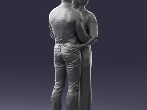 hugging couple in black dress 0354 3d print ready Modèles 3D en vedette