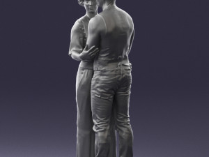hugging couple in black dress 0354 3d print ready Modèles 3D en vedette