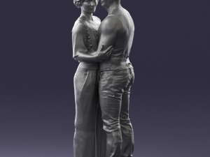 hugging couple in black dress 0354 3d print ready Modèles 3D en vedette