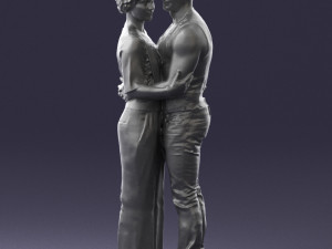 hugging couple in black dress 0354 3d print ready Modèles 3D en vedette