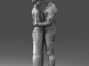 hugging couple in black dress 0354 3d print ready Modèles 3D en vedette