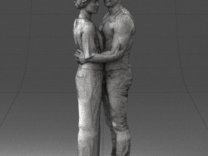 hugging couple in black dress 0354 3d print ready Modèles 3D en vedette