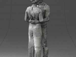 hugging couple in black dress 0354 3d print ready Modèles 3D en vedette