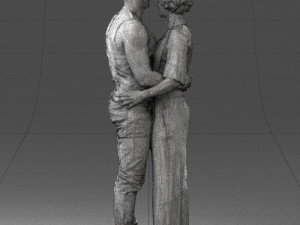 hugging couple in black dress 0354 3d print ready Modèles 3D en vedette