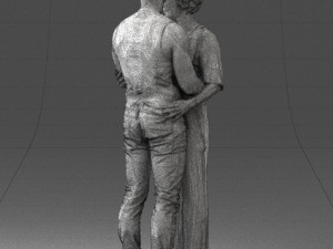 hugging couple in black dress 0354 3d print ready Modèles 3D en vedette